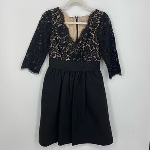 Eliza J 3/4 sleeve black/nude cocktail dress
Size: 8